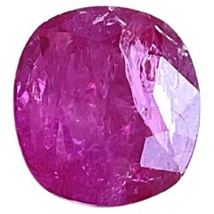 Certified 3.11 Carats Mozambique Ruby Cushion Faceted Cut stone No Heat Natural