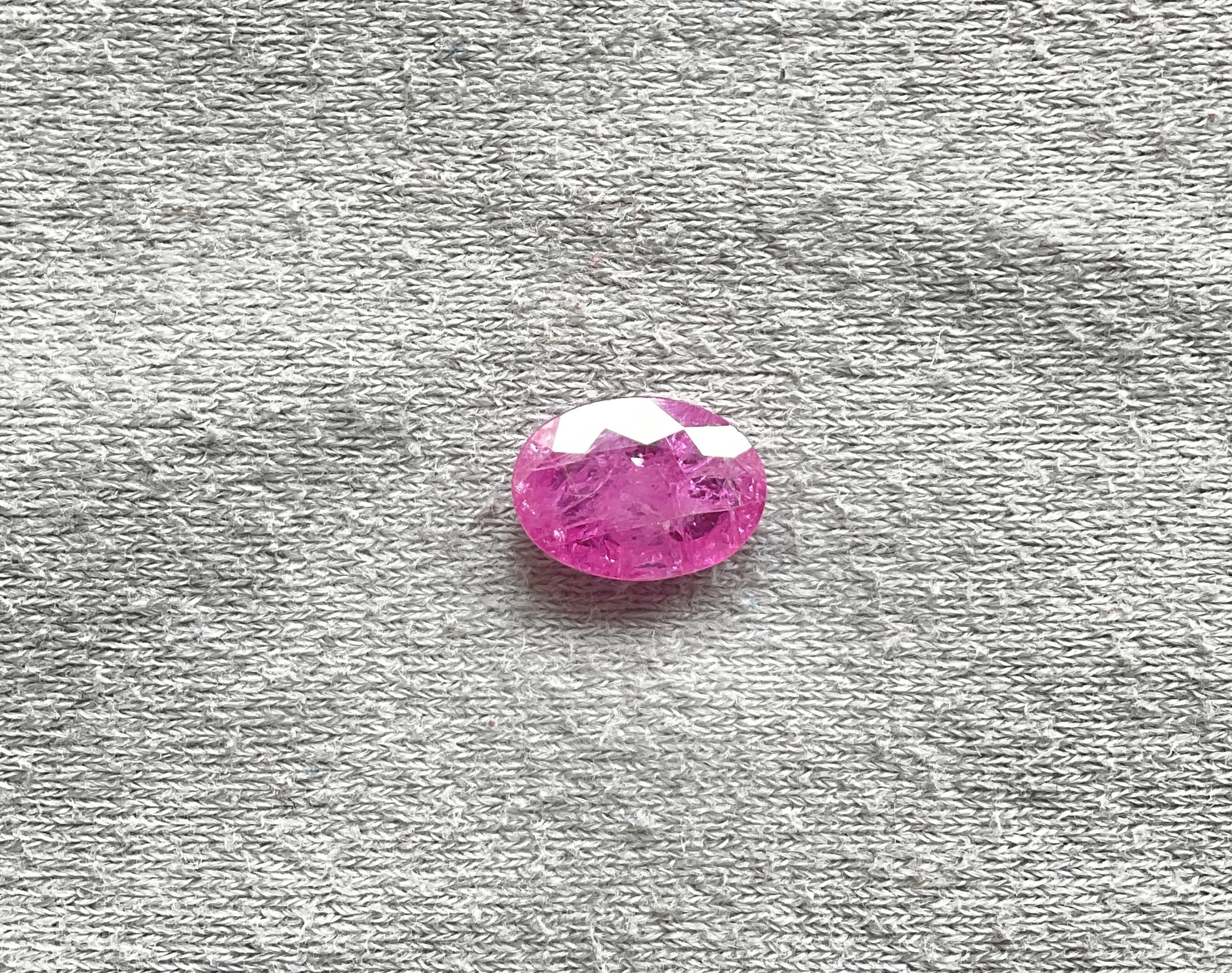 Oval Cut Certified 3.11 Carats Mozambique Ruby Oval Faceted Cut stone No Heat Natural Gem For Sale