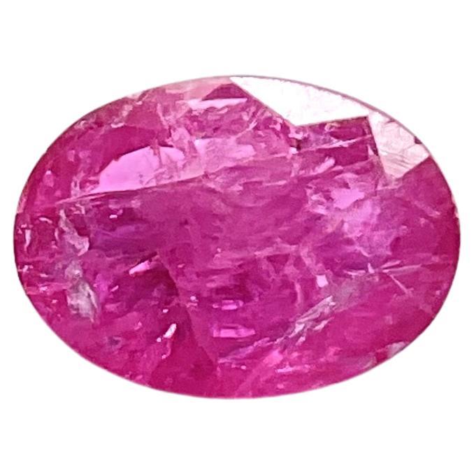 Certified 3.11 Carats Mozambique Ruby Oval Faceted Cut stone No Heat Natural Gem For Sale