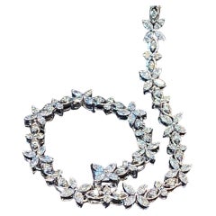 Certified 3.12 Carats Marquise/Round Shape Diamonds 18K Gold Bracelet