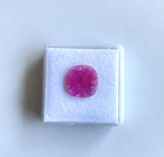 Certified 3.13 Carats Mozambique Ruby Cushion Faceted Cut stone No Heat Natural