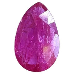 Certified 3.13 Carats Mozambique Ruby Pear Faceted Cut stone No Heat Natural Gem