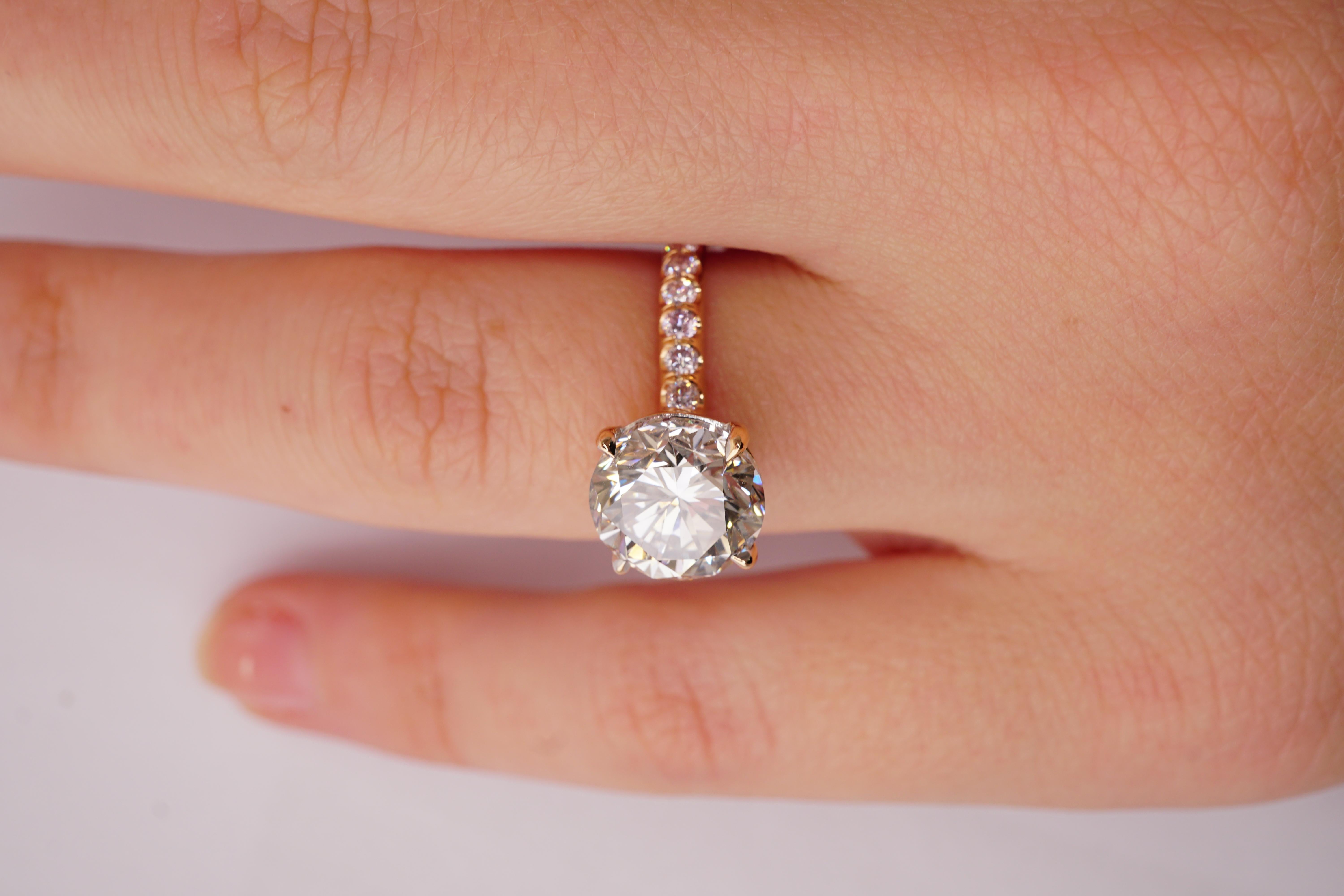 round pink diamond engagement rings