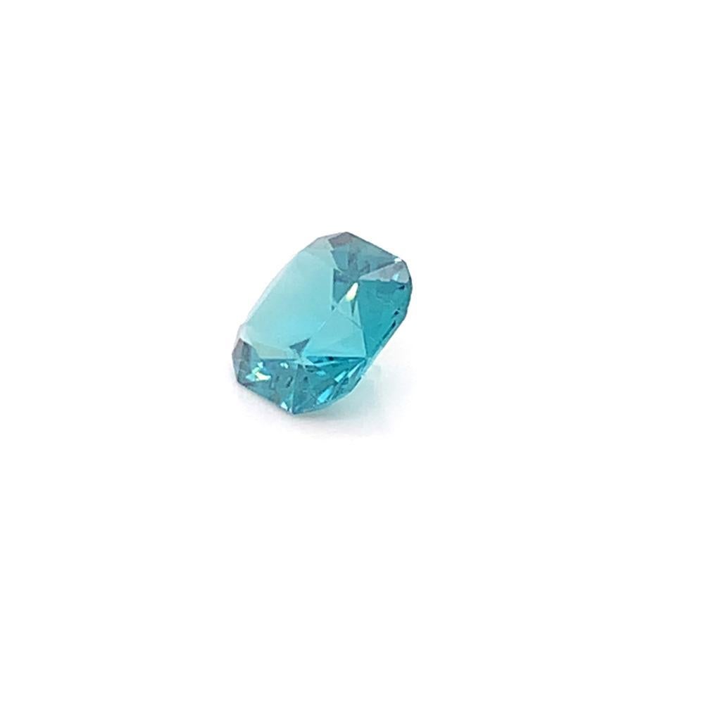 Certified 3.15 Carat Square Cushion Cut Natural Blue Tourmaline In New Condition For Sale In London, GB