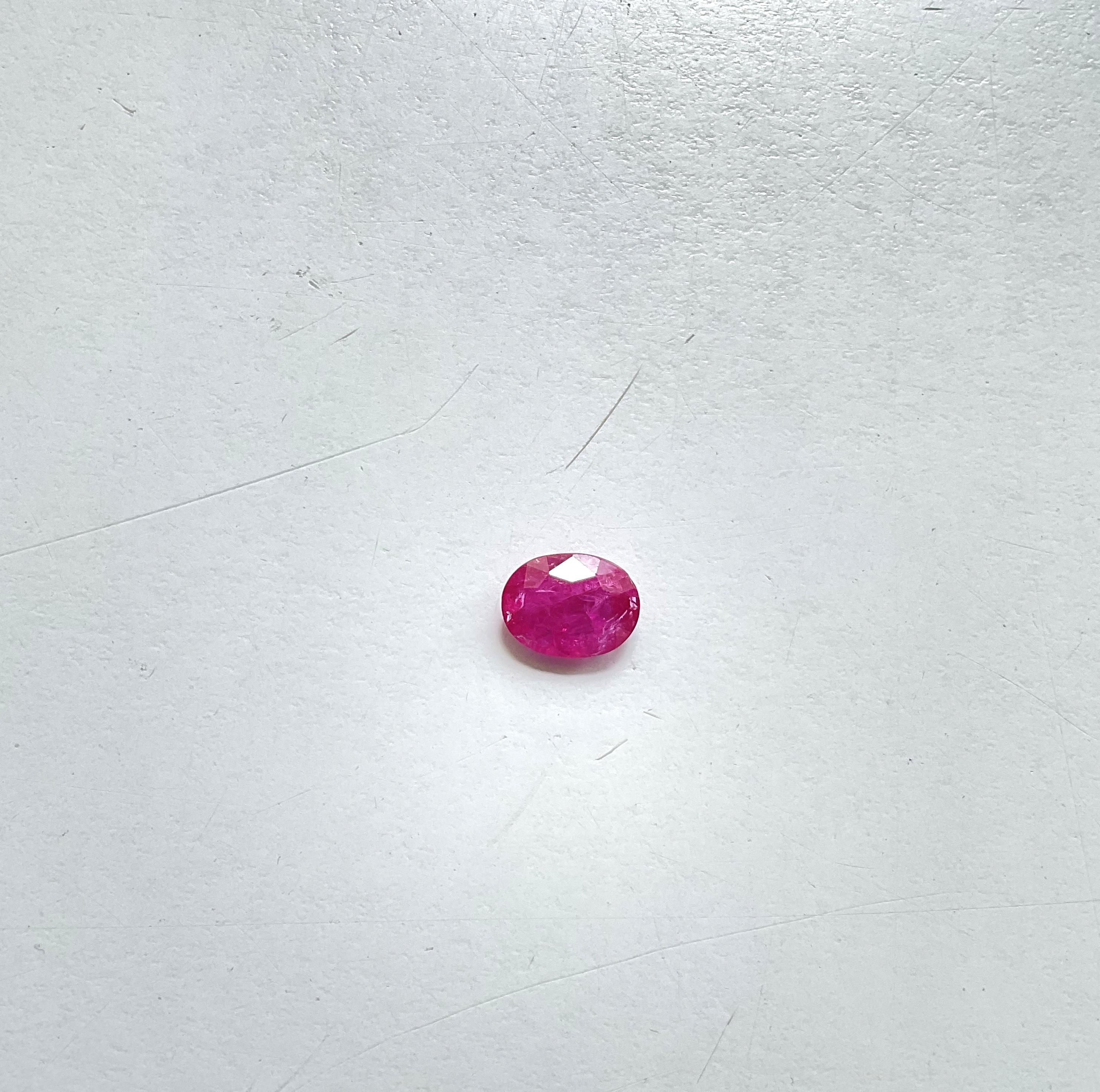 Certified 3.16 Carats Mozambique Ruby Oval Faceted Cutstone No Heat Natural Gem For Sale 2