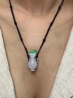 Certified Jade Perfume Bottle Pendant, Snuff Bottle, Functional. 22mm x 18mm