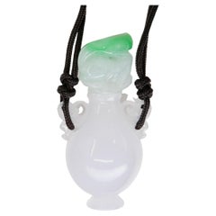 Pendentif bouteille de parfum en jade certifié 32 carats, flacon de parfum, fonctionnel