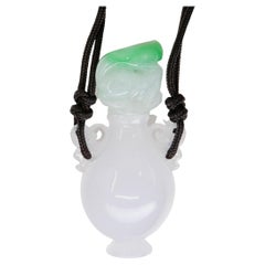 Certified Jade Perfume Bottle Pendant, Snuff Bottle, Functional. 22mm x 18mm