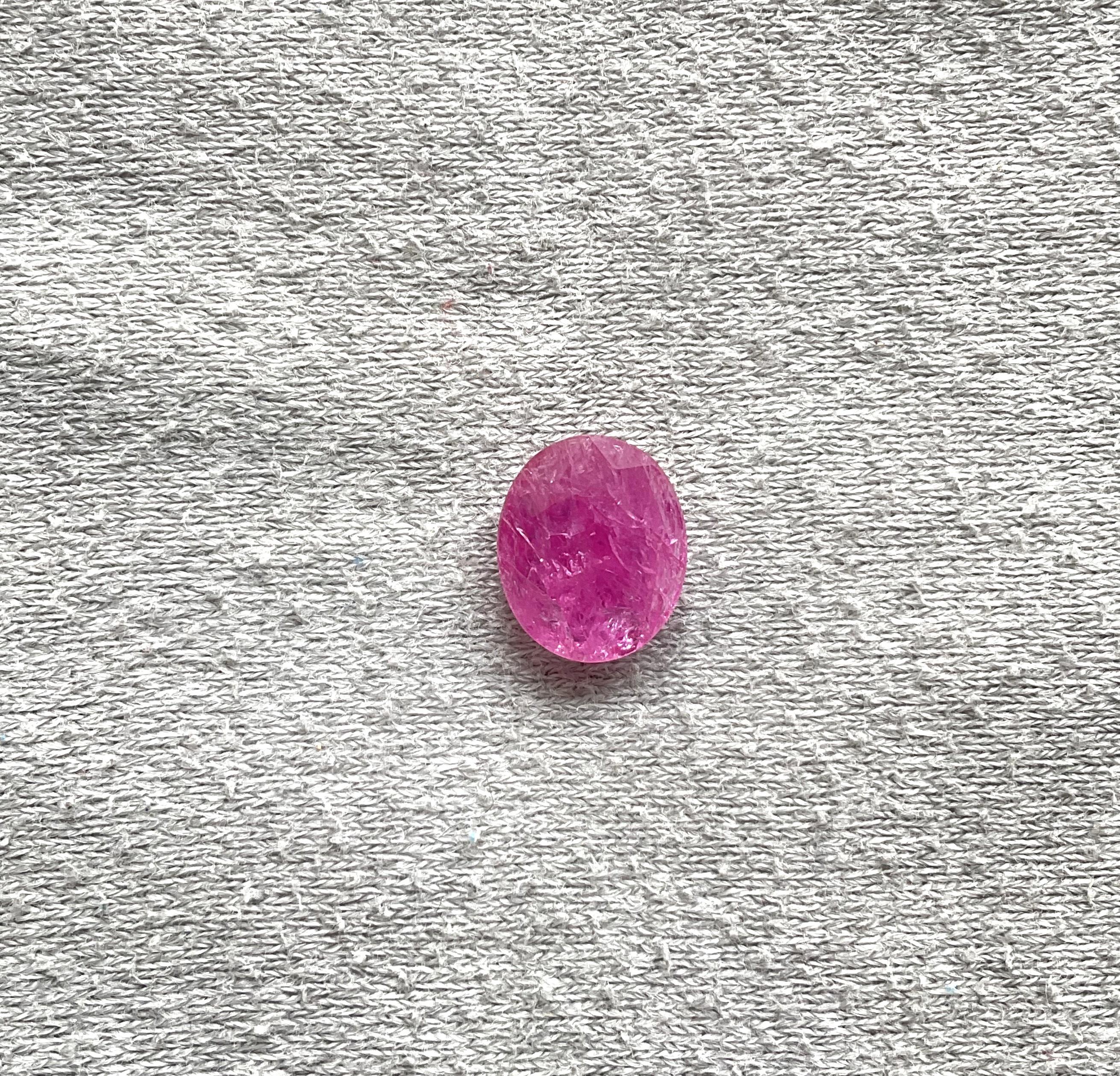 Oval Cut Certified 3.21 Carats Mozambique Ruby Oval Faceted Cut stone No Heat Natural Gem For Sale