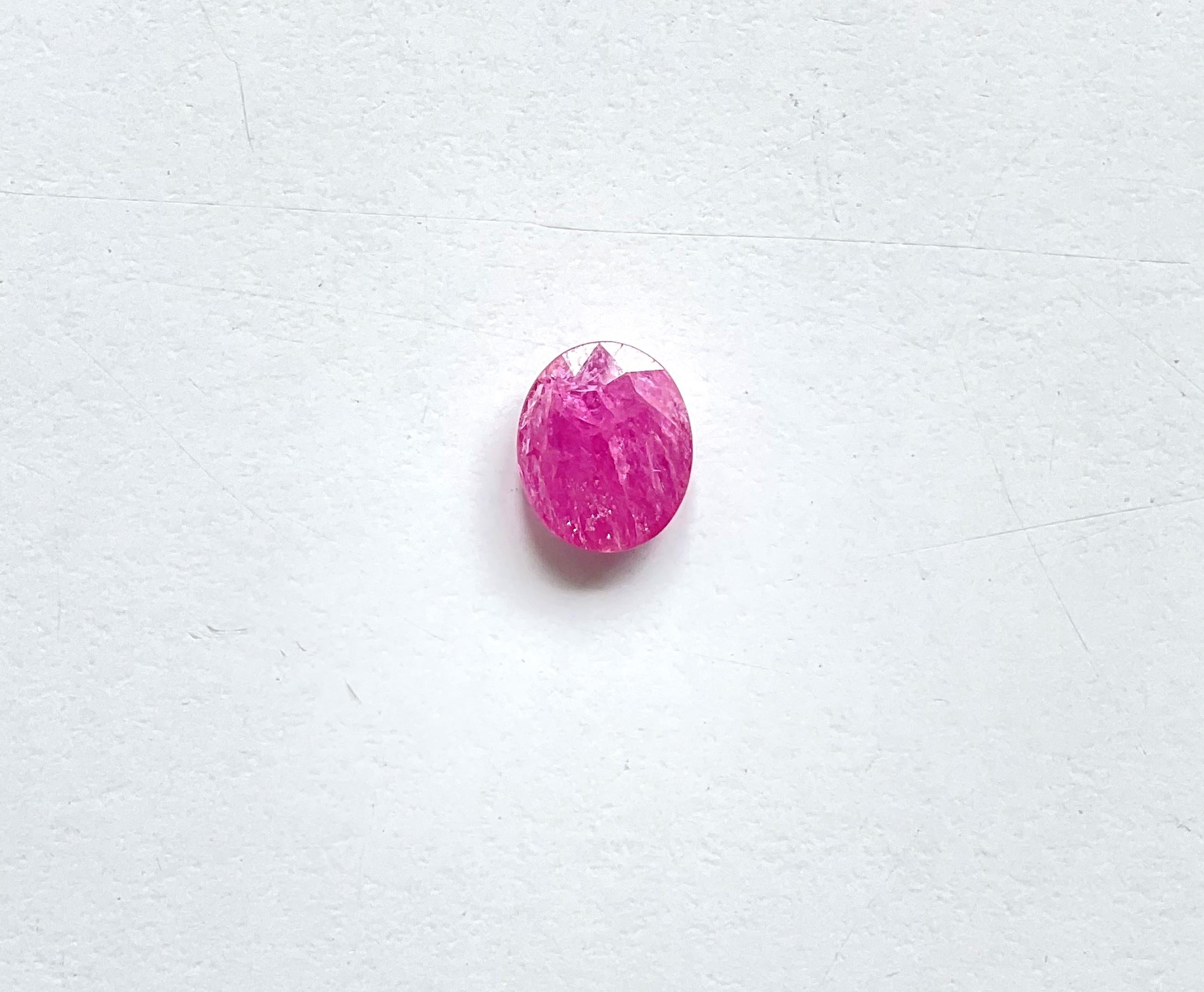 Zertifiziert 3.21 Karat Mosambik Rubin Oval Facettenschliff Stein keine Hitze natürlichen Edelstein 1