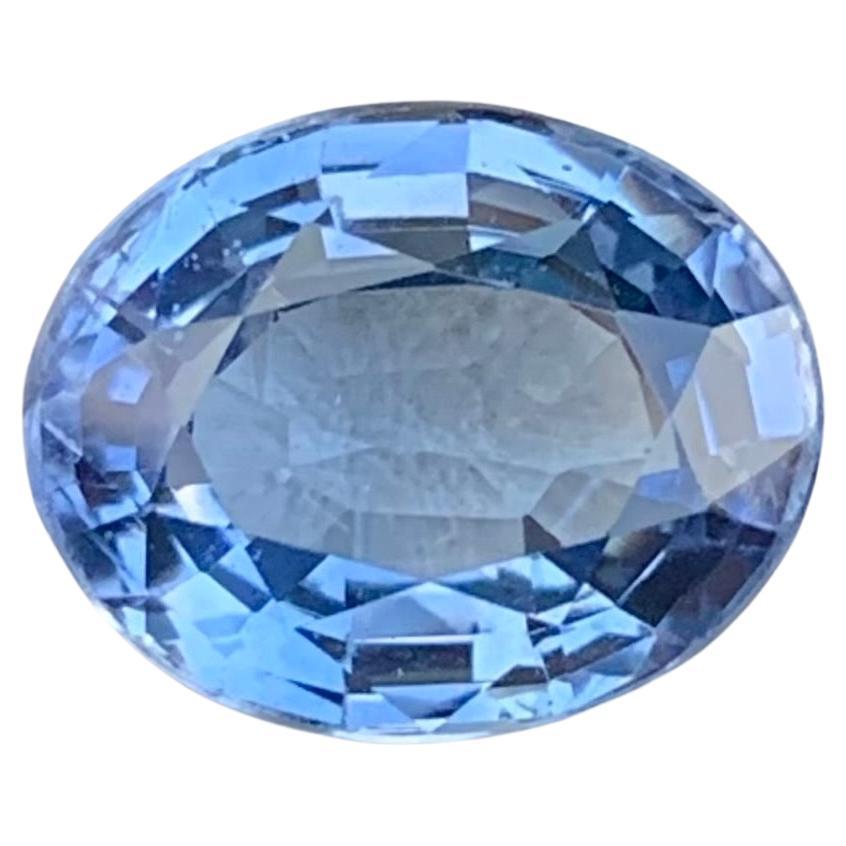 Certified 3.24 Carat Faceted Blue Sapphire Oval Shape Gemstone For Sale