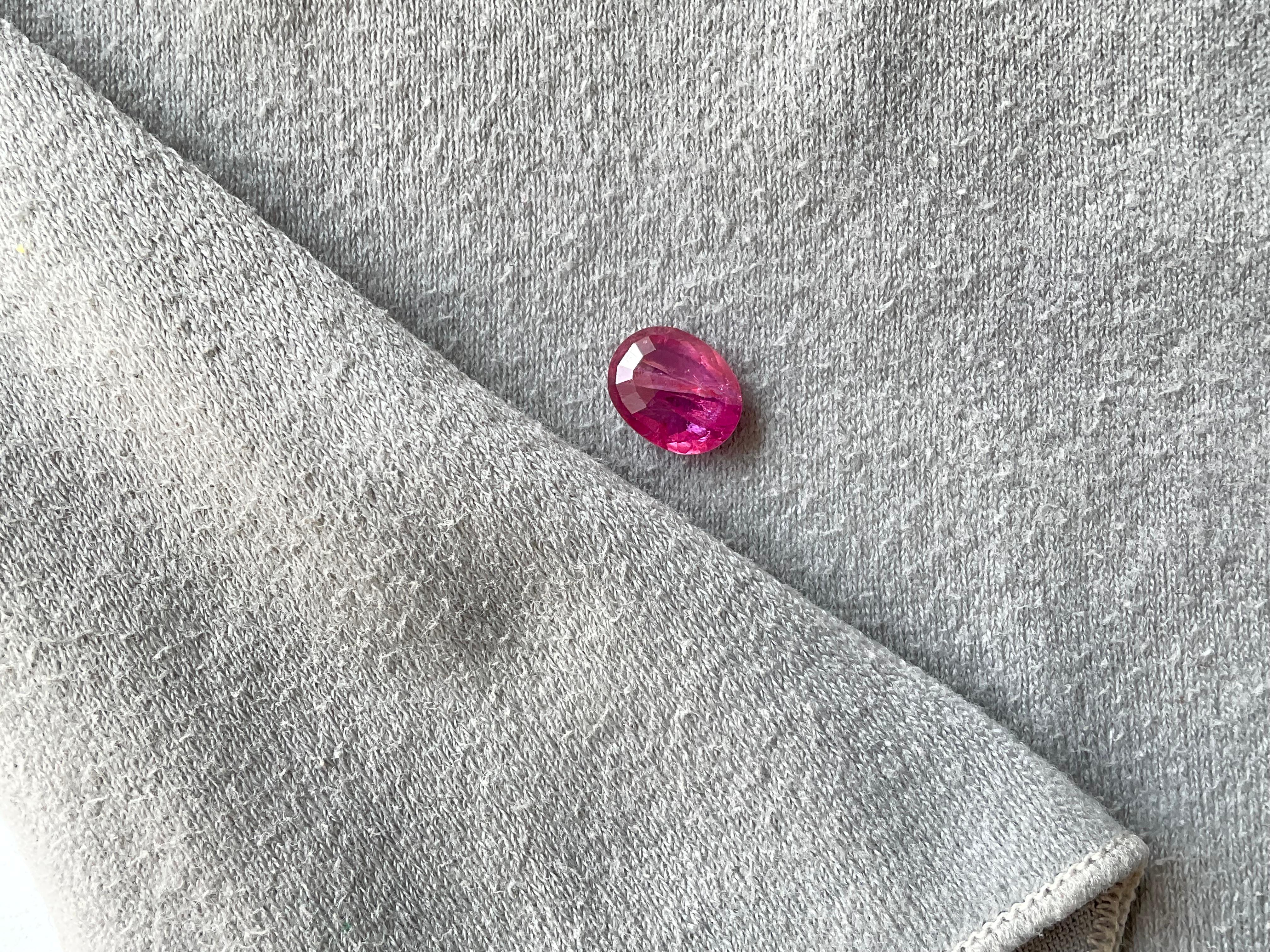 Oval Cut Certified 3.24 Carats Mozambique Ruby Oval Faceted Cutstone No Heat Natural Gem For Sale