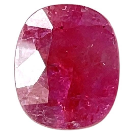 Certified 3.26 Carats Mozambique Ruby Cushion Faceted Cut stone No Heat Natural
