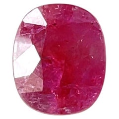 Pierre de rubis du Mozambique certifiée 3,26 carats, taille coussin facettée, non chauffée, naturelle