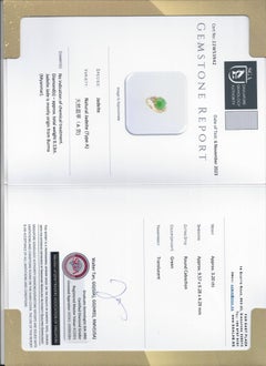 Certified 3.2Carat Type A Burmese Jadeite Jade Ring with natural diamonds