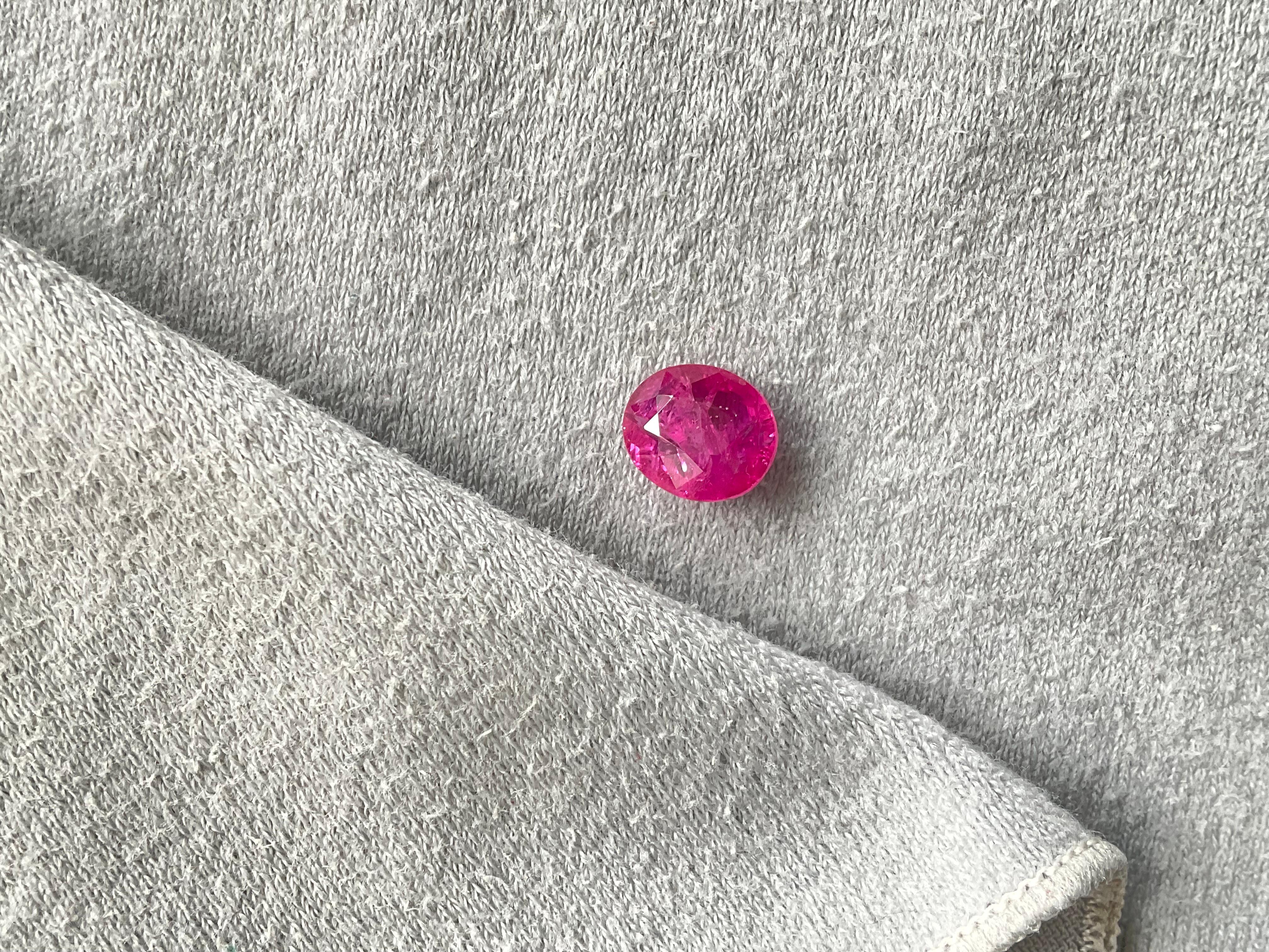 Art Deco Certified 3.30 Carats Mozambique Ruby Oval Faceted Cutstone No Heat Natural Gem For Sale