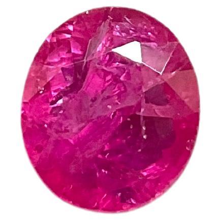 Certified 3.30 Carats Mozambique Ruby Oval Faceted Cutstone No Heat Natural Gem For Sale