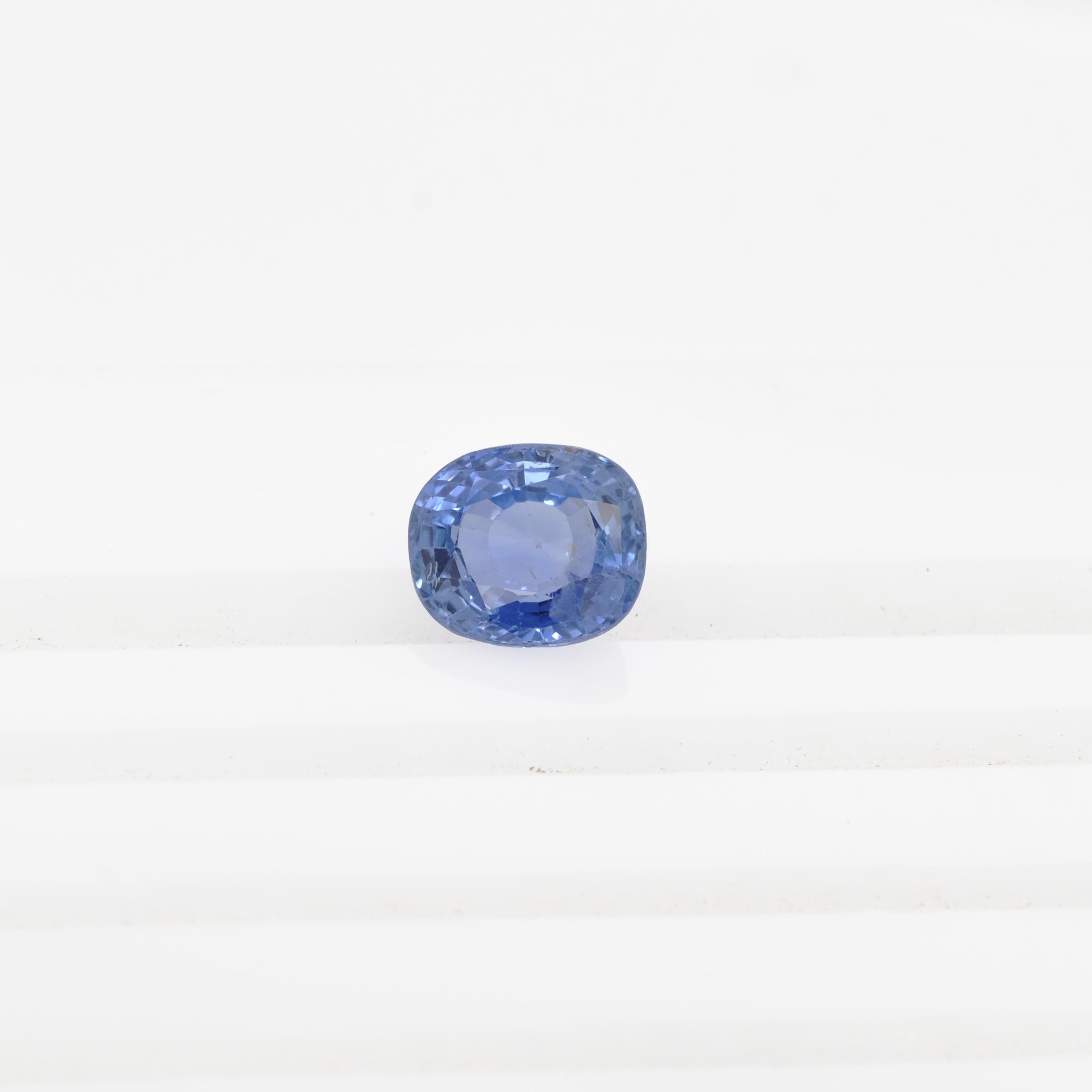 Behold the timeless elegance of a 3.34 carat Ceylon Sri Lanka Natural Blue Sapphire, expertly cut into a mesmerizing cushion shape measuring 7.67 by 8.96 by 4.83 millimeters. Sourced from the prestigious sapphire mines of Ceylon, now Sri Lanka, this