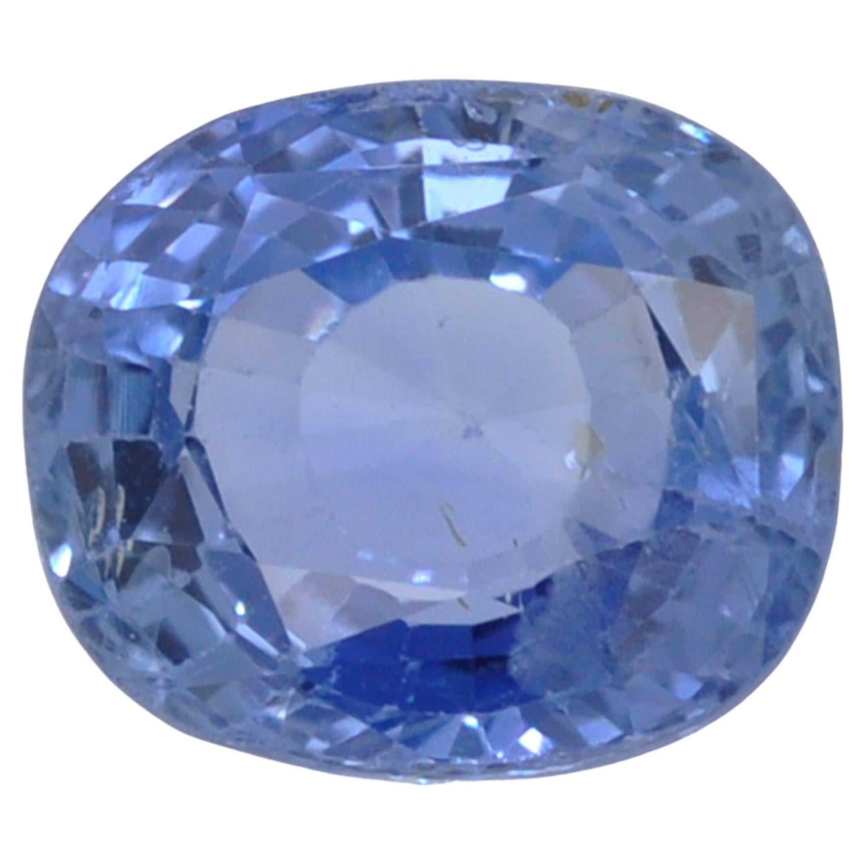 Certified 3.34 Carat Ceylon Sri Lanka Cushion Natural Blue Sapphire