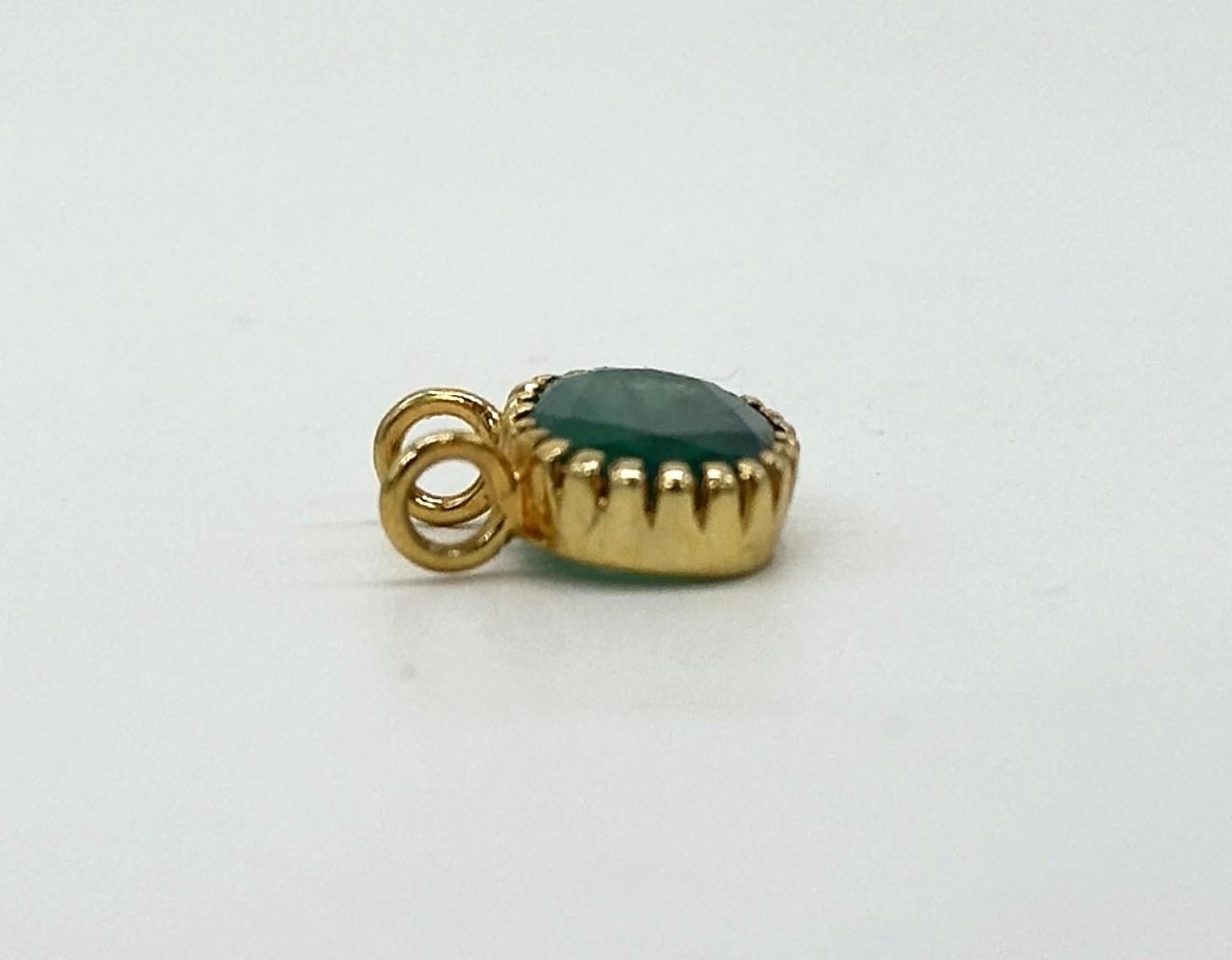 Art Nouveau Certified 3.40ct Emerald Pendant 14k Hallmark Gold Natural Emerald Pendant