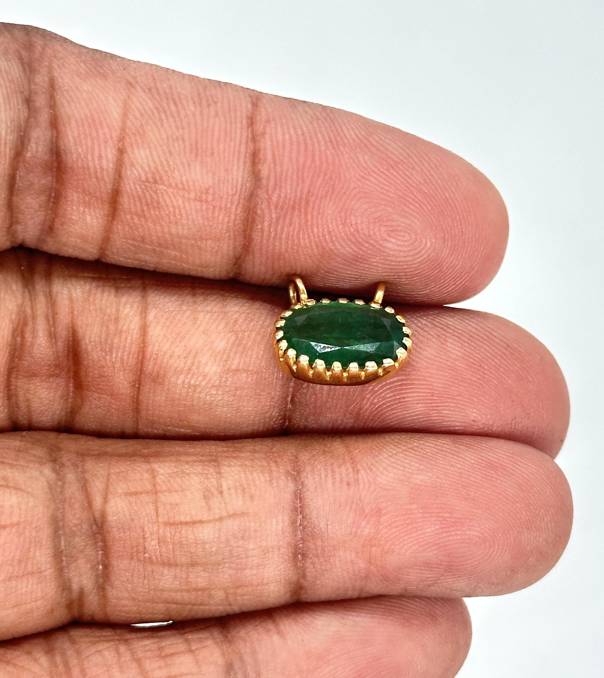 Women's or Men's Certified 3.40ct Emerald Pendant 14k Hallmark Gold Natural Emerald Pendant