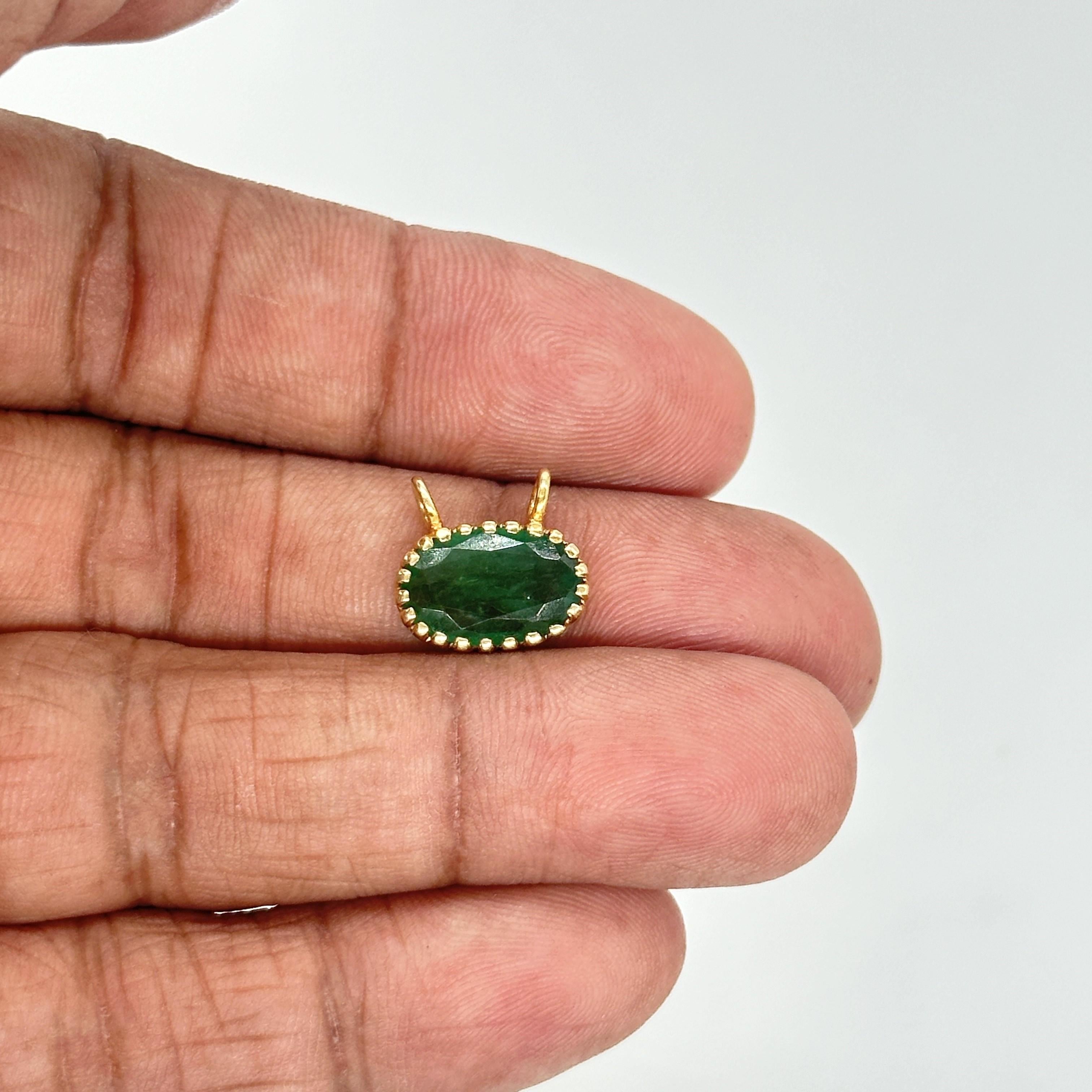 Certified 3.40ct Emerald Pendant 14k Hallmark Gold Natural Emerald Pendant 1