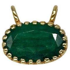 Certified 3.40ct Emerald Pendant 14k Hallmark Gold Natural Emerald Pendant