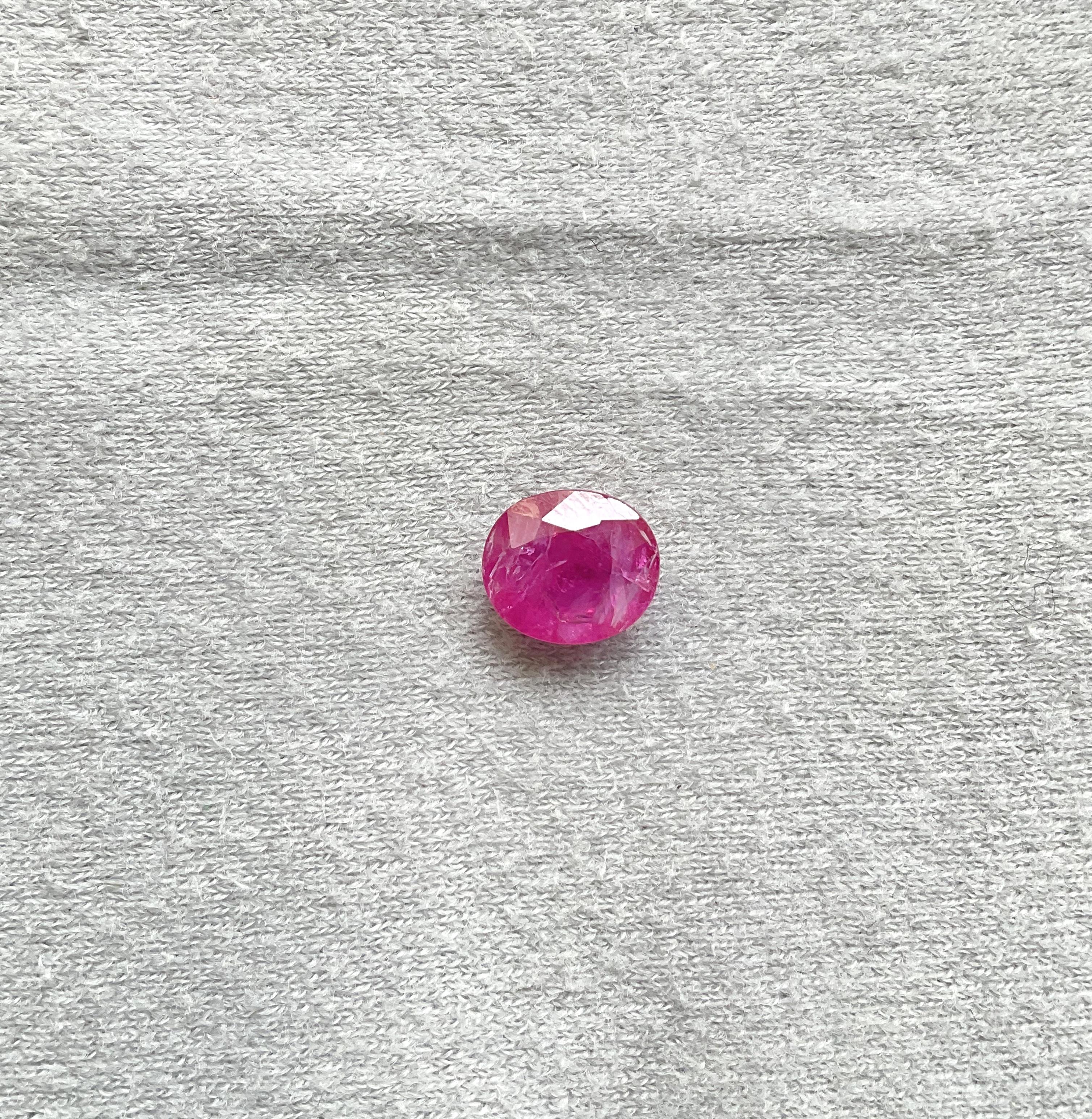 Oval Cut Certified 3.42 Carats Mozambique Ruby Oval Faceted Cut stone No Heat Natural Gem