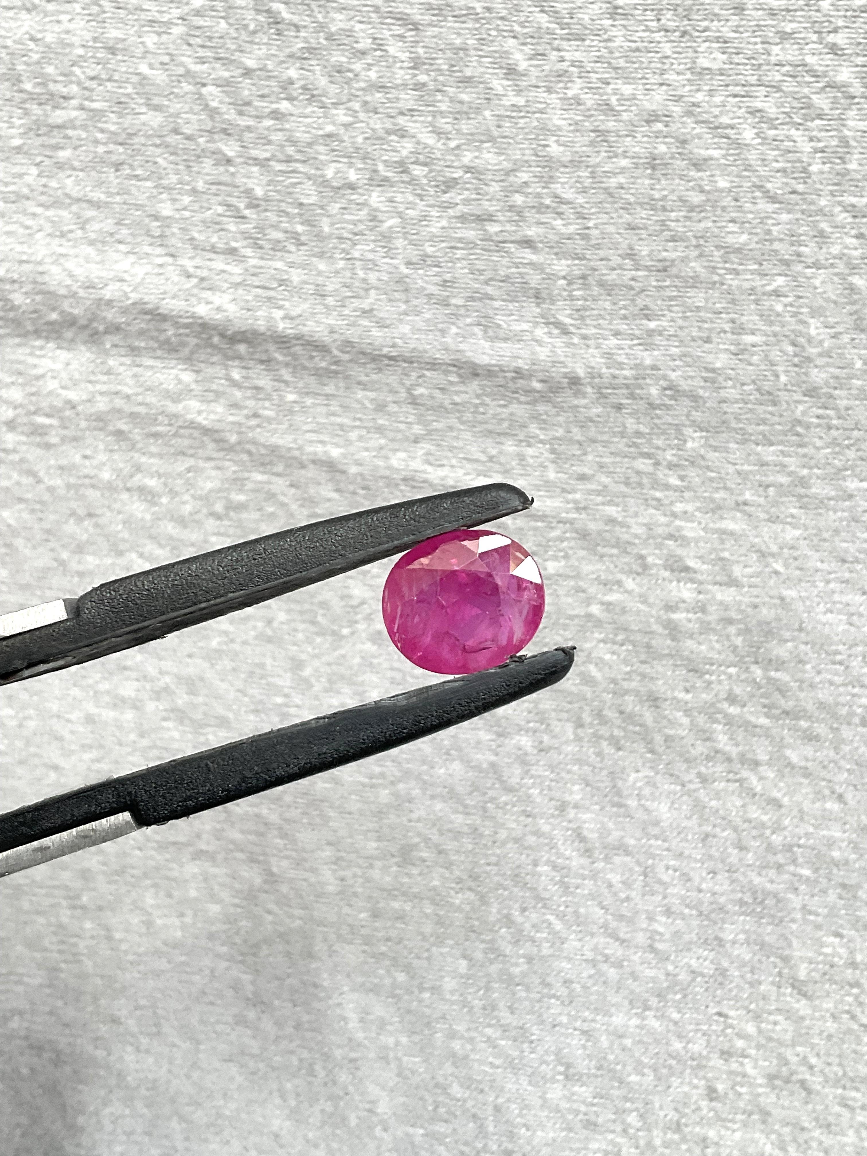 Women's or Men's Certified 3.42 Carats Mozambique Ruby Oval Faceted Cut stone No Heat Natural Gem