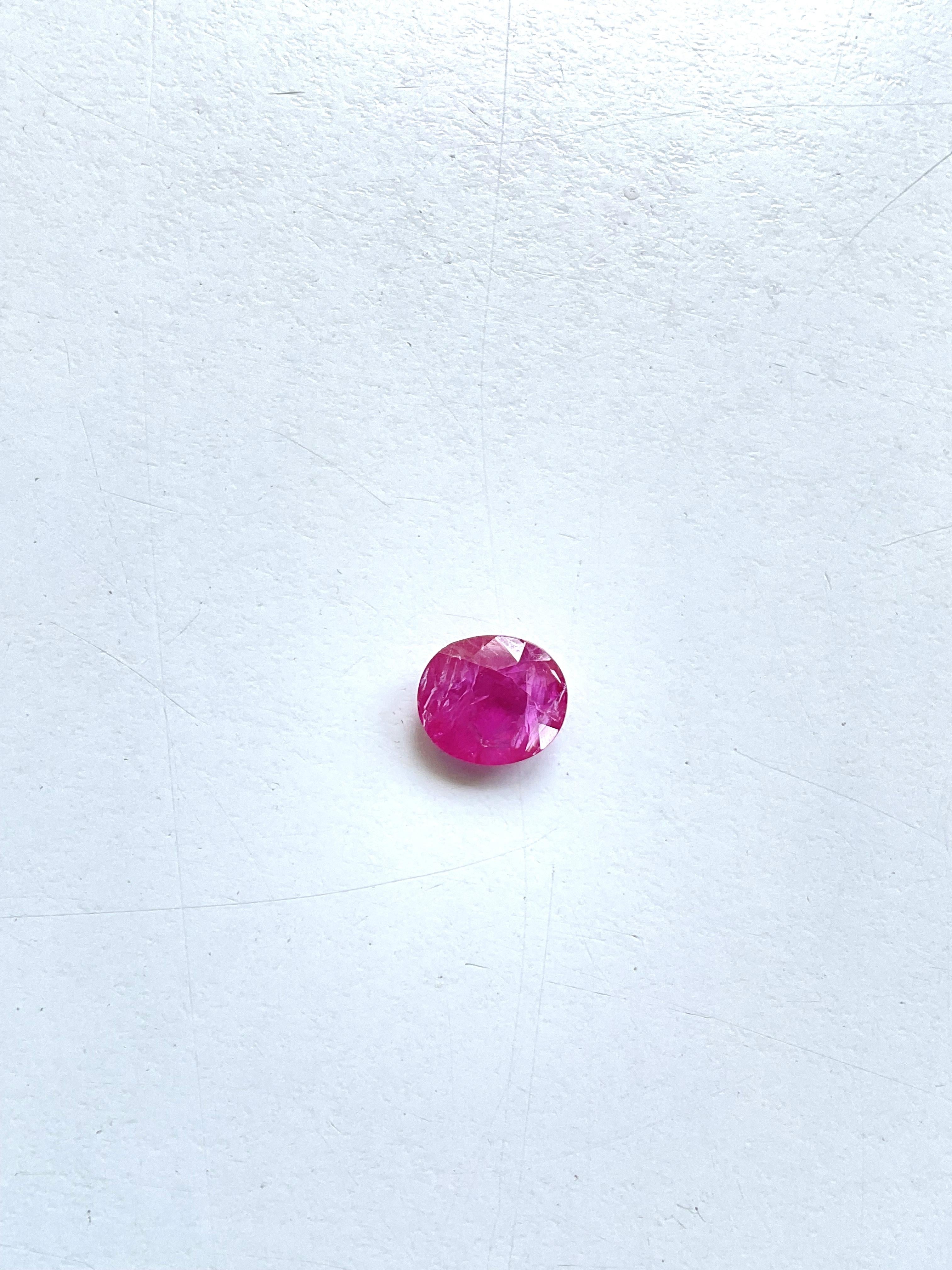 Certified 3.42 Carats Mozambique Ruby Oval Faceted Cut stone No Heat Natural Gem 2