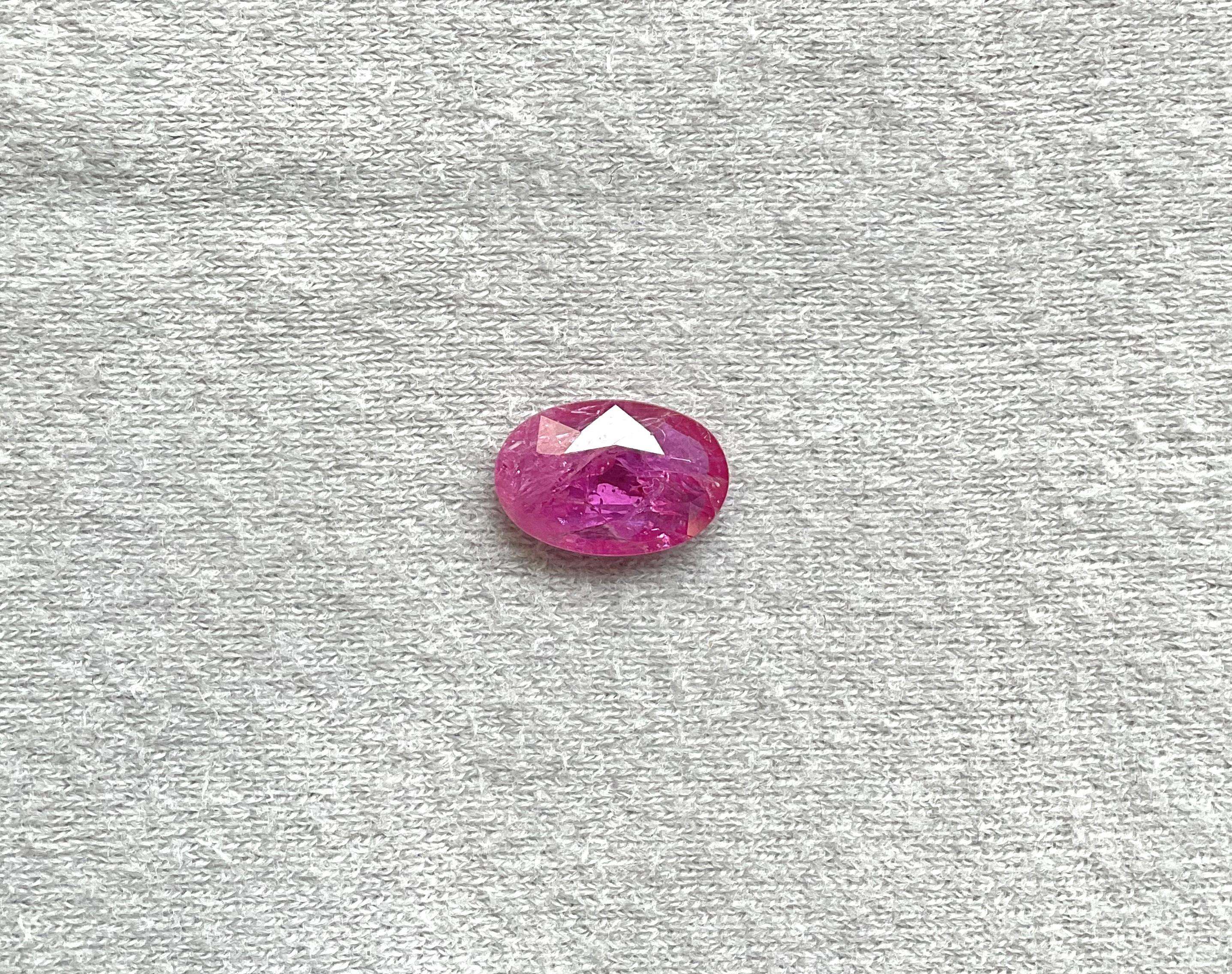 Zertifiziert 3.43 Karat Mosambik Rubin Oval Facettenschliff Stein keine Hitze natürlichen Edelstein (Art déco) im Angebot