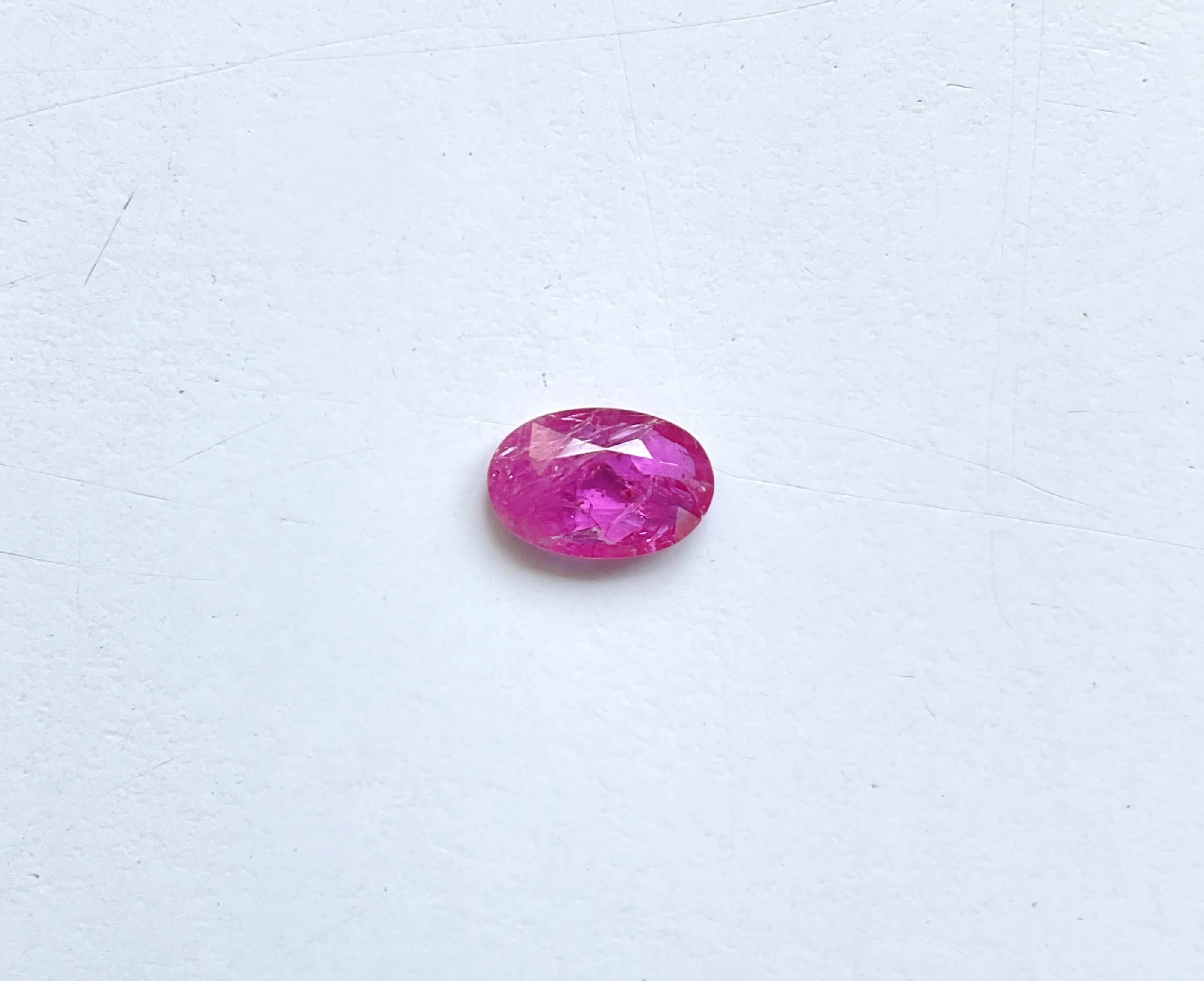 Zertifiziert 3.43 Karat Mosambik Rubin Oval Facettenschliff Stein keine Hitze natürlichen Edelstein im Angebot 1