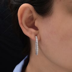 Certified 3.46 Carat SI/H Diamond Inside Out Hoop Earrings Or blanc 18 Karat