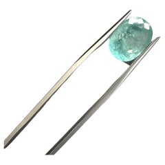 Pierre de tourmaline Paraiba de taille ovale certifiée de 3,47 carats pour la bijouterie d'art