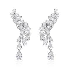 Orecchini a goccia con diamante certificato 3,49Ct SI/H Oro bianco 18 carati