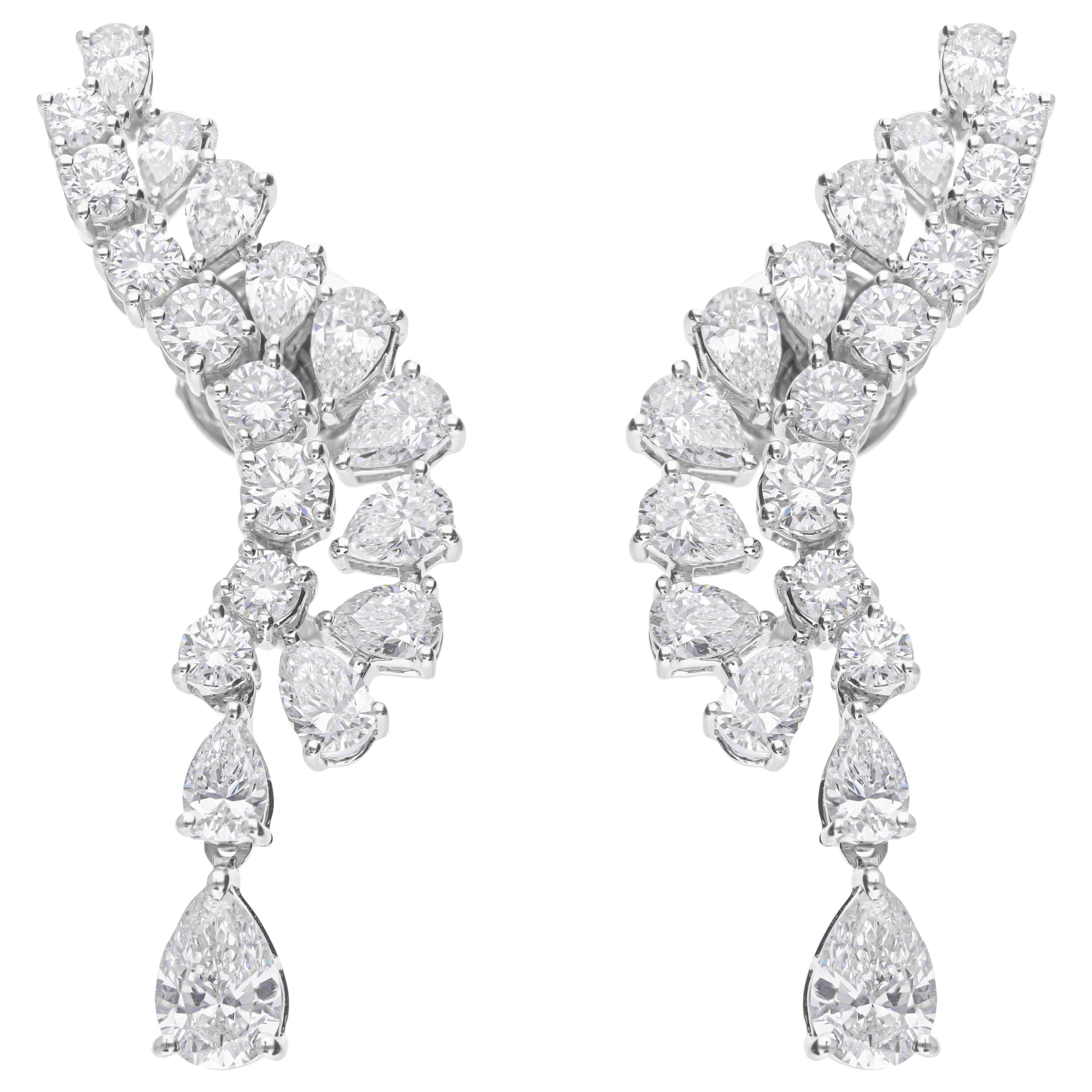 Orecchini con diamanti certificati 3.49Ct SI/H in oro 14K - Tutte le tasse pagate in vendita