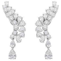 Orecchini con diamanti certificati 3.49Ct SI/H in oro 14K - Tutte le tasse pagate