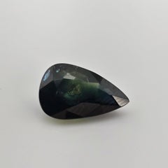 Certified 3.49ct. Teardrop Faceted Dark Green-Blue Sapphire Gemstone