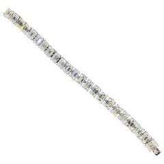 Certified 35 Carat Emerald Cut Diamond Tennis Bracelet