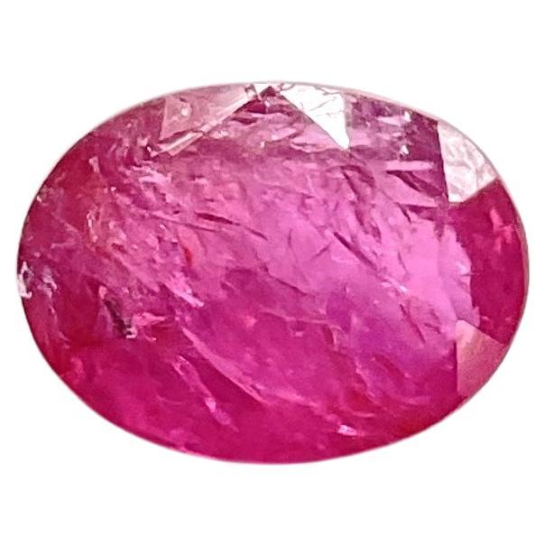 Certified 3.51 Carats Mozambique Ruby Oval Faceted Cut stone No Heat Natural Gem For Sale