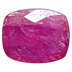 Rubí de Mozambique certificado de 3.58 quilates Piedra tallada facetada en cojín Sin calor Natural