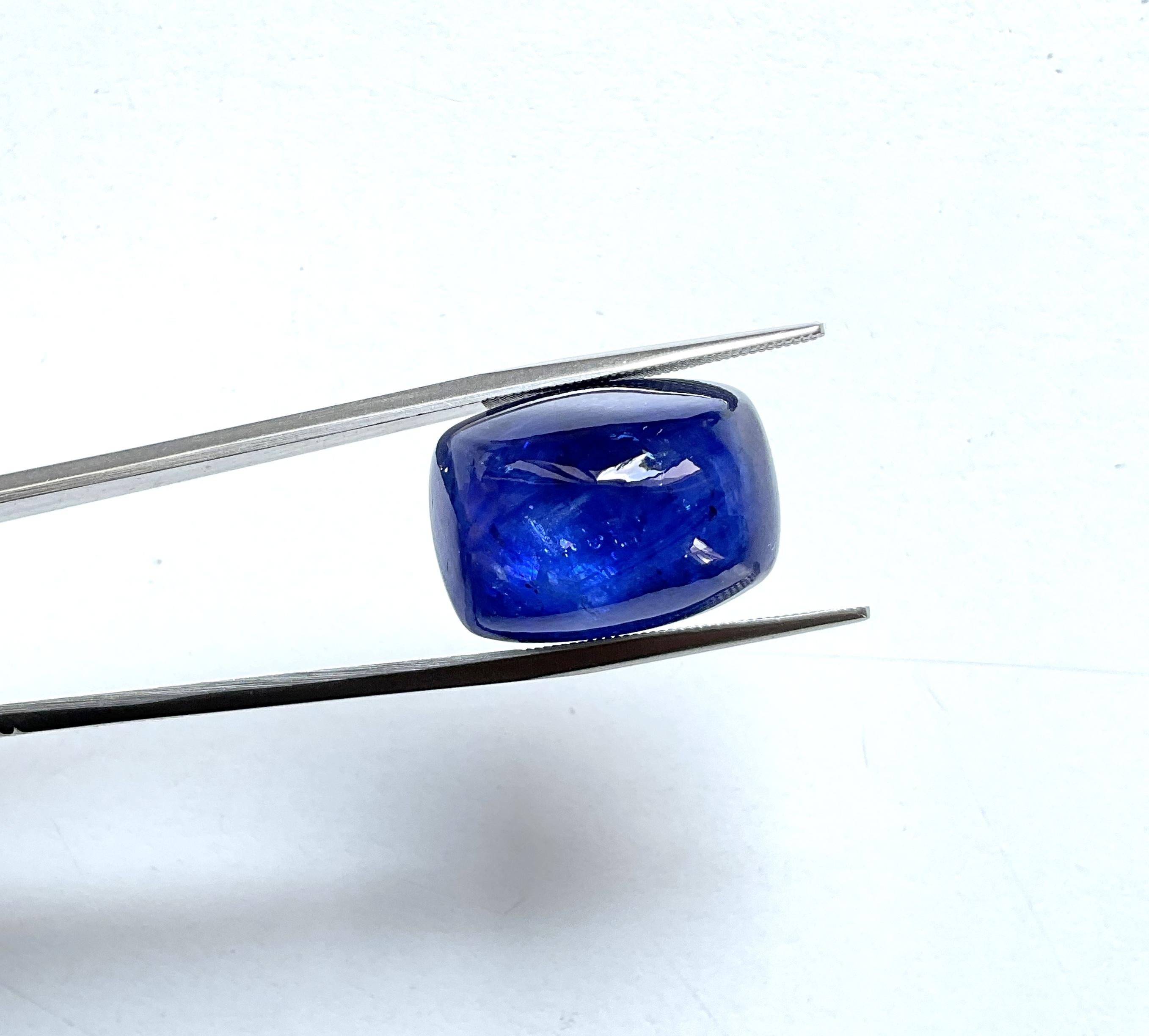 Zertifizierte 35,84 Karat Madagaskar Blue Sapphire No-Heat Sugarloaf Natural Gem 5