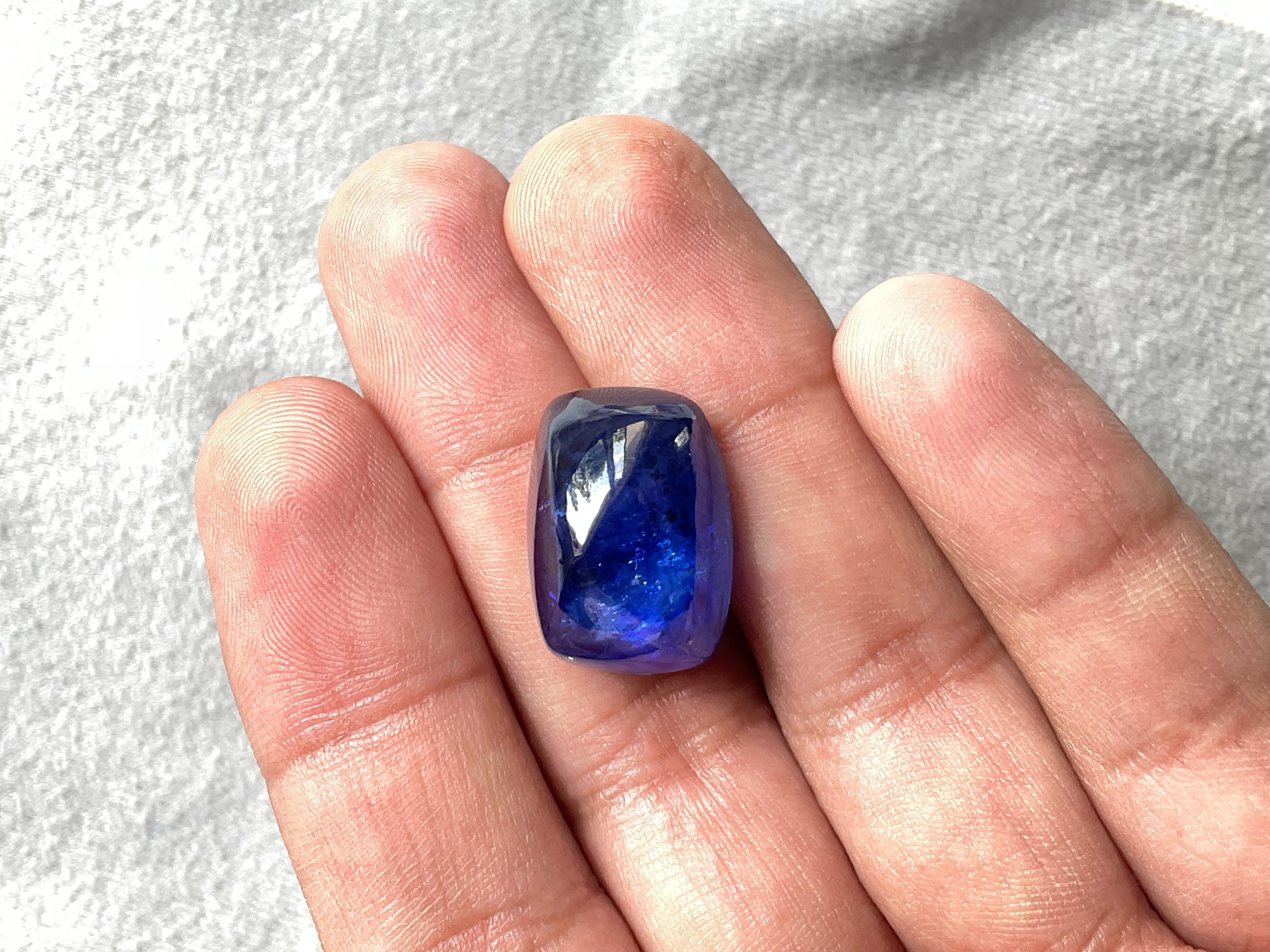 Zertifizierte 35,84 Karat Madagaskar Blue Sapphire No-Heat Sugarloaf Natural Gem für Damen oder Herren