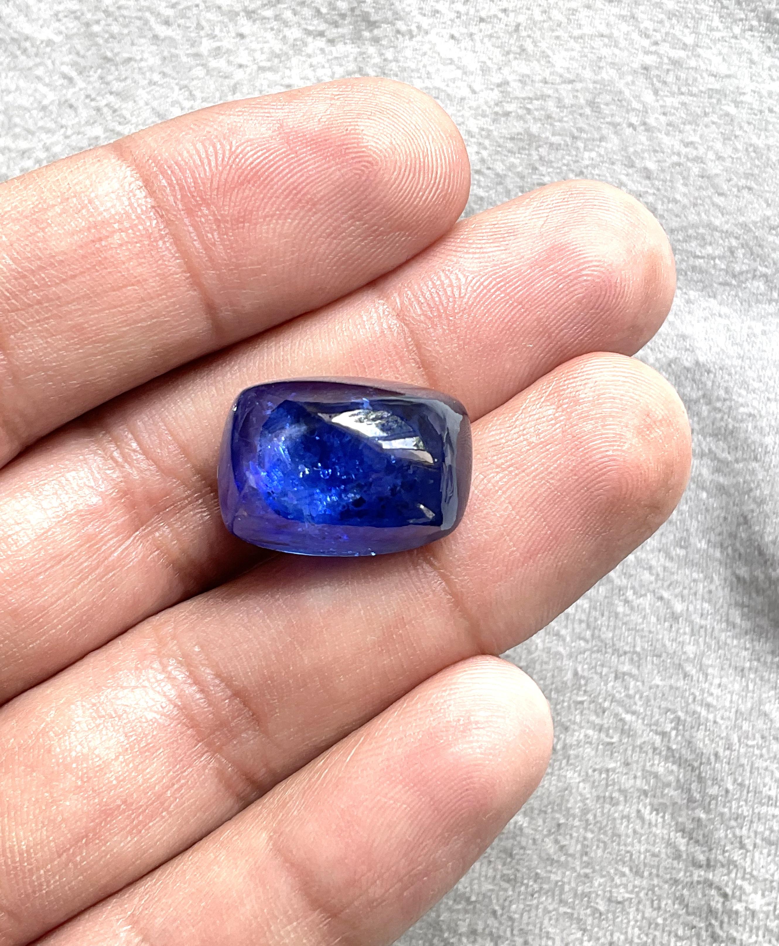 Zertifizierte 35,84 Karat Madagaskar Blue Sapphire No-Heat Sugarloaf Natural Gem 2