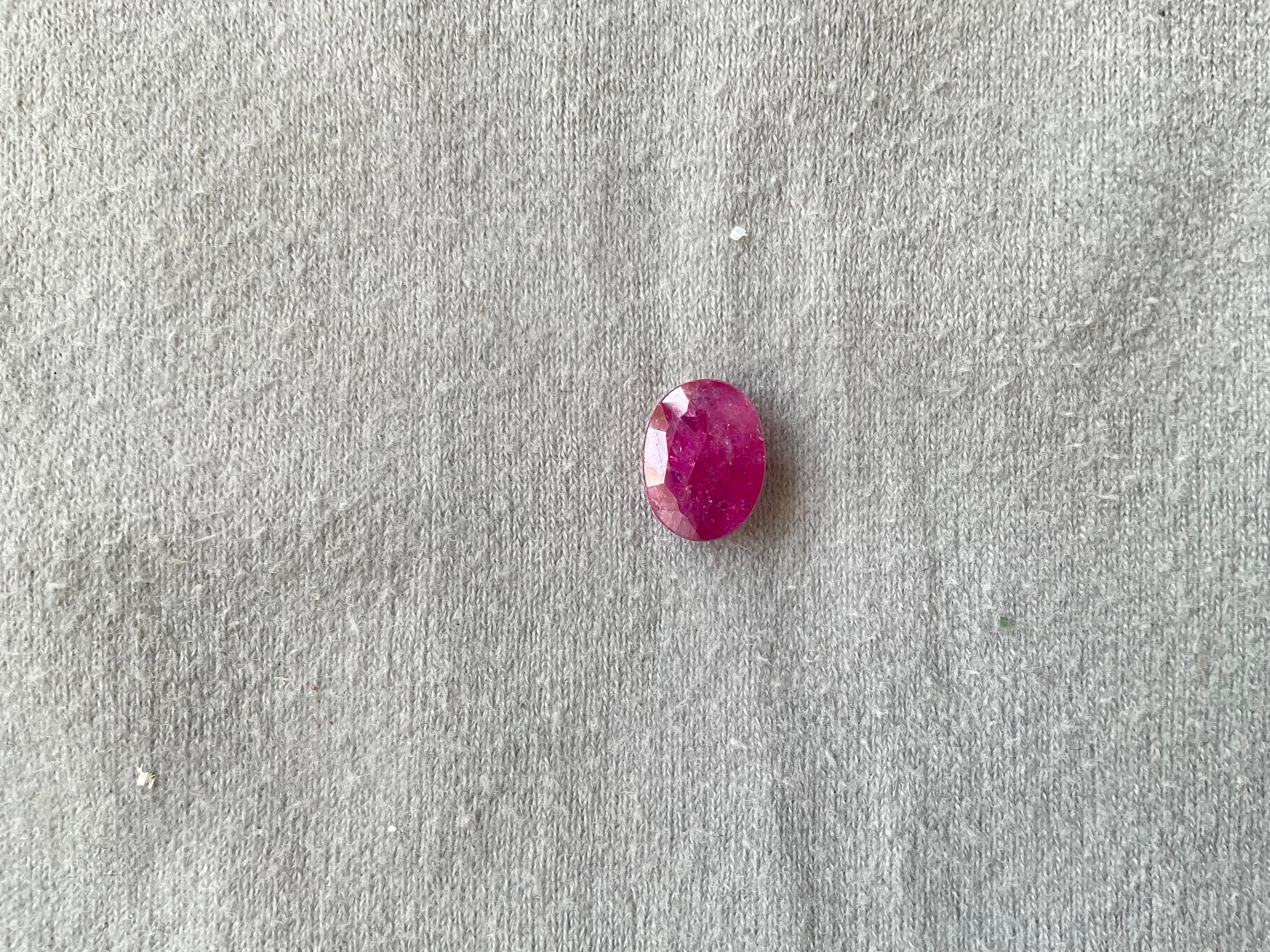 Zertifiziert 3.60 Karat Mosambik Rubin Oval Facettenschliff Stein keine Hitze natürlichen Edelstein (Art déco) im Angebot
