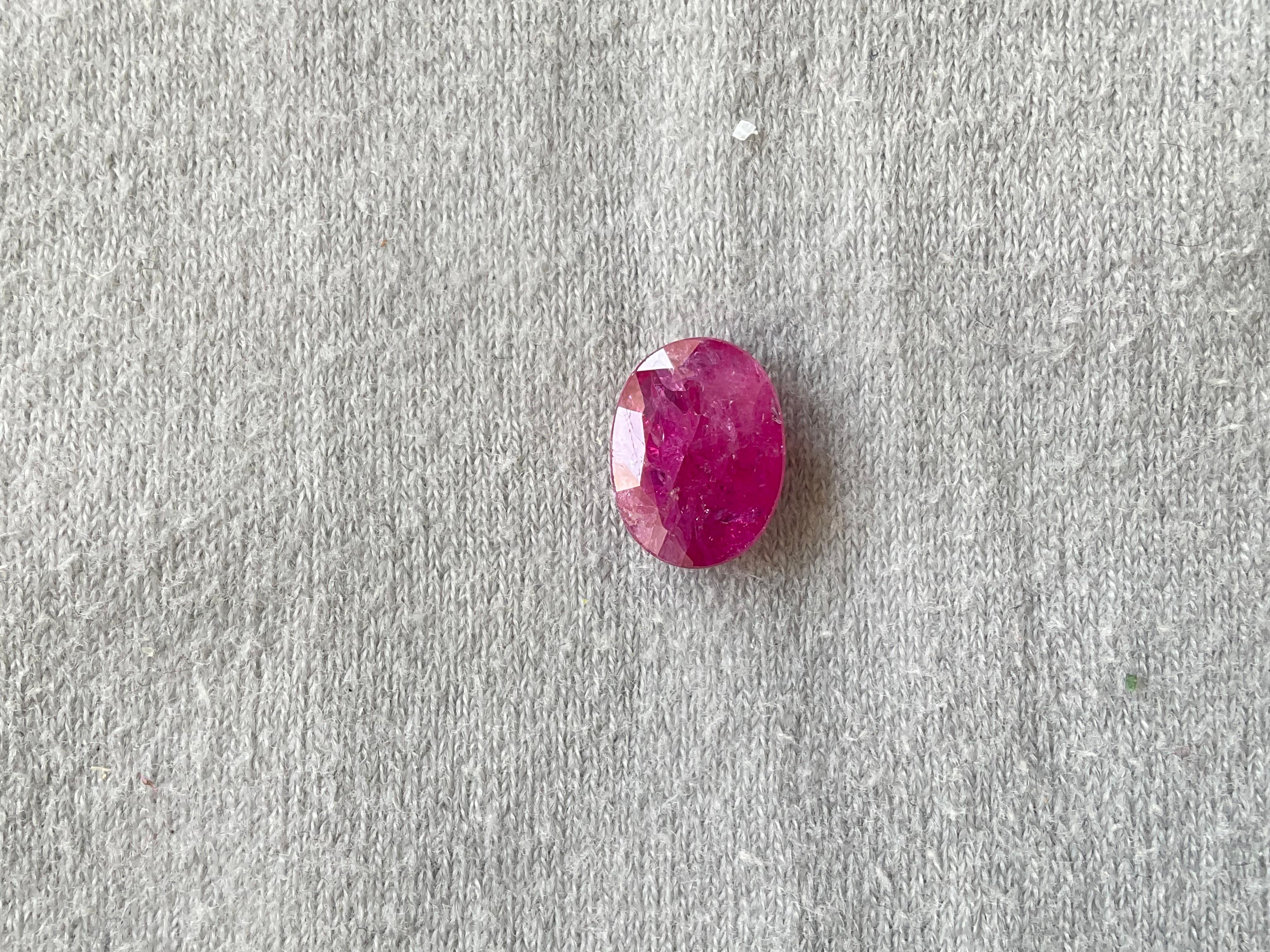 Zertifiziert 3.60 Karat Mosambik Rubin Oval Facettenschliff Stein keine Hitze natürlichen Edelstein (Ovalschliff) im Angebot