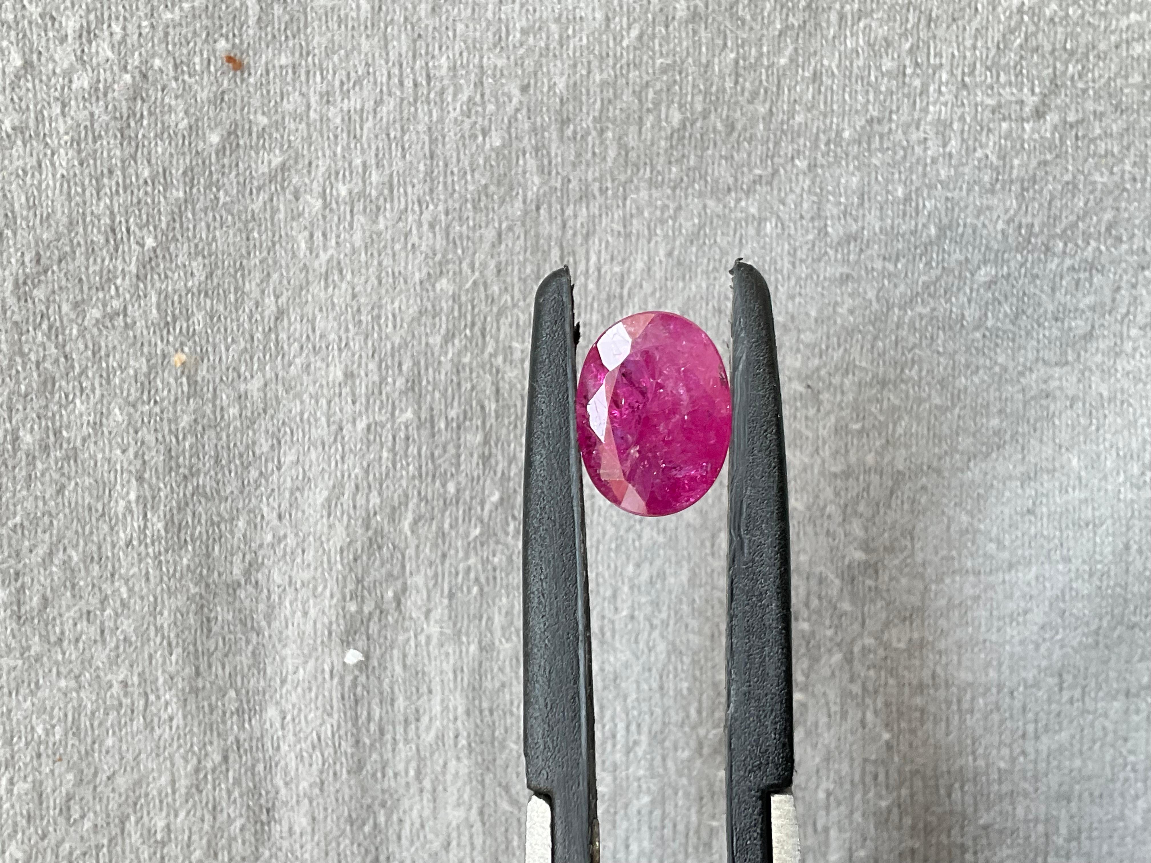 Zertifiziert 3.60 Karat Mosambik Rubin Oval Facettenschliff Stein keine Hitze natürlichen Edelstein im Angebot 1