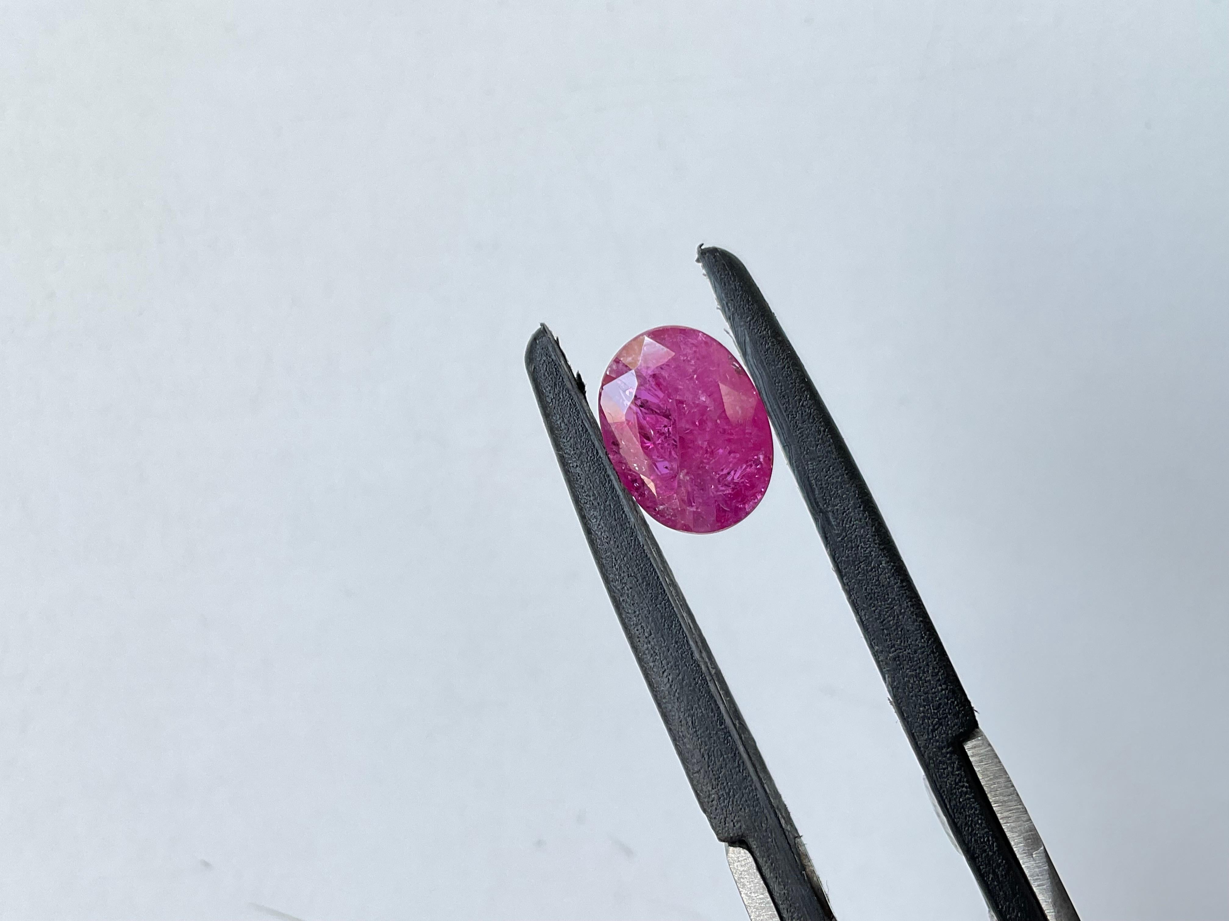 Zertifiziert 3.60 Karat Mosambik Rubin Oval Facettenschliff Stein keine Hitze natürlichen Edelstein im Angebot 2
