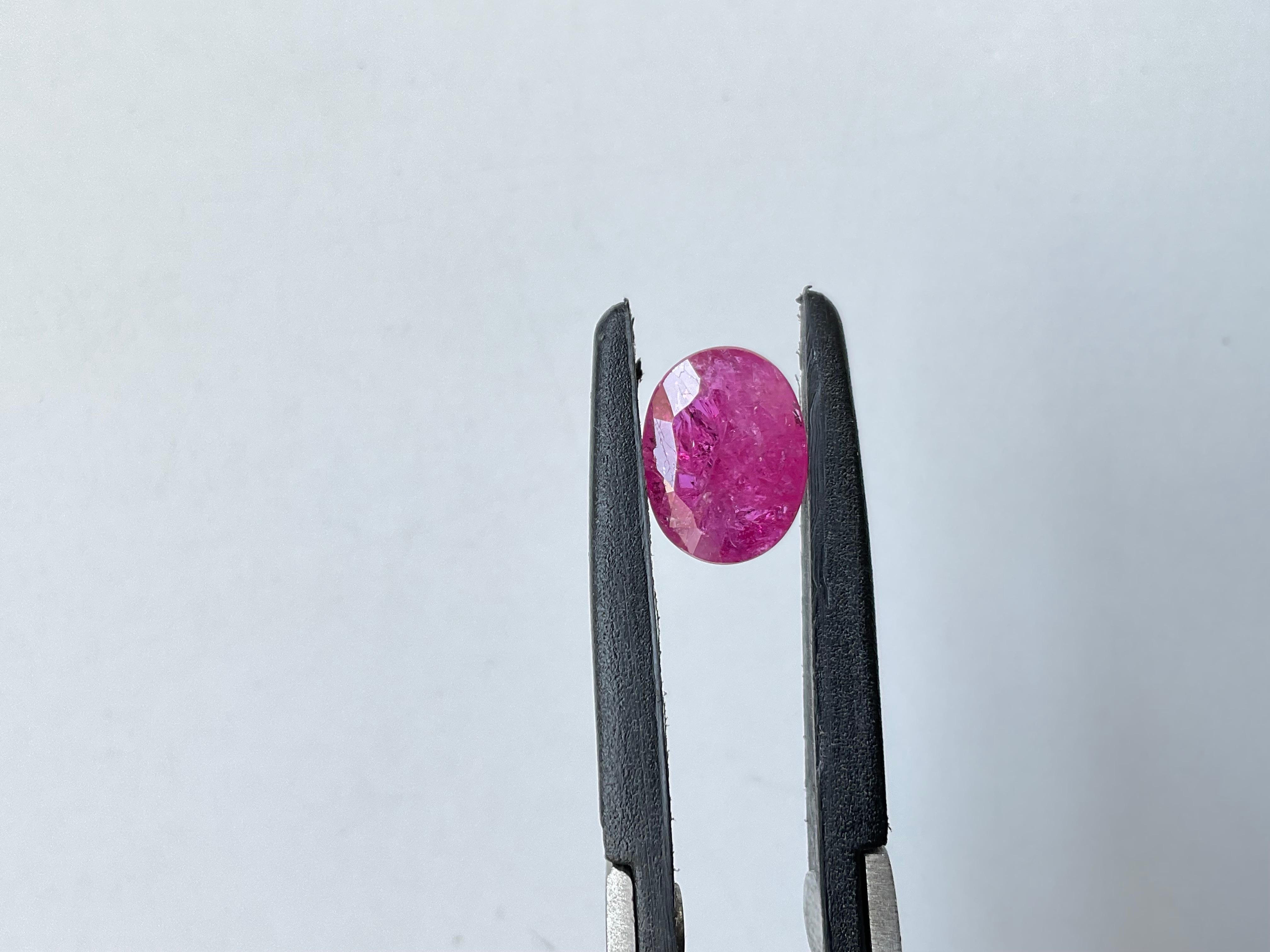 Zertifiziert 3.60 Karat Mosambik Rubin Oval Facettenschliff Stein keine Hitze natürlichen Edelstein im Angebot 3