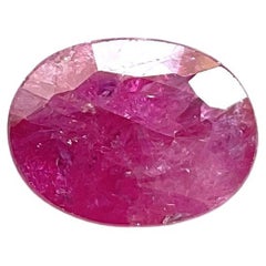 Pierre naturelle du Mozambique, certifiée 3.60 carats, taille ovale facettée, sans chaleur